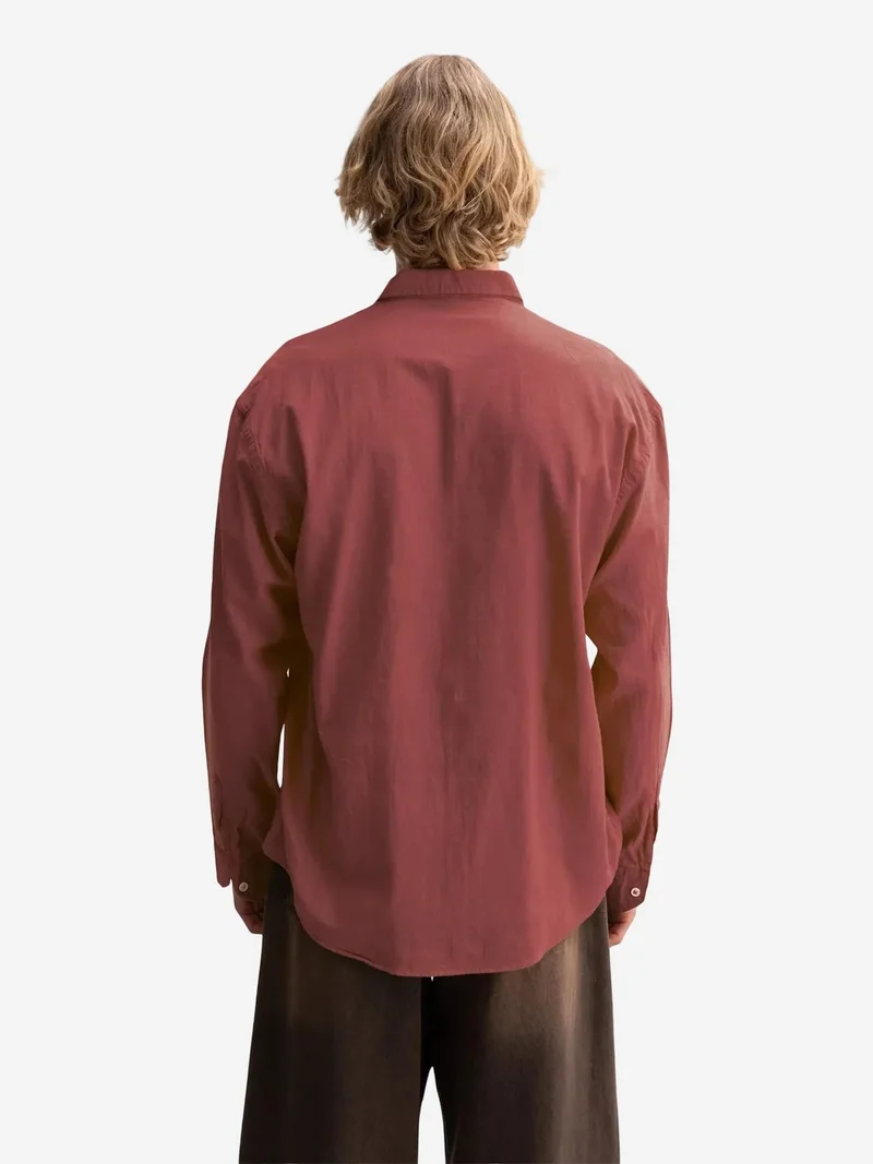 Giesto Burgundy Red GIESTO Cotton Oversized Button-Up Shirt for Men | Best Price UAE